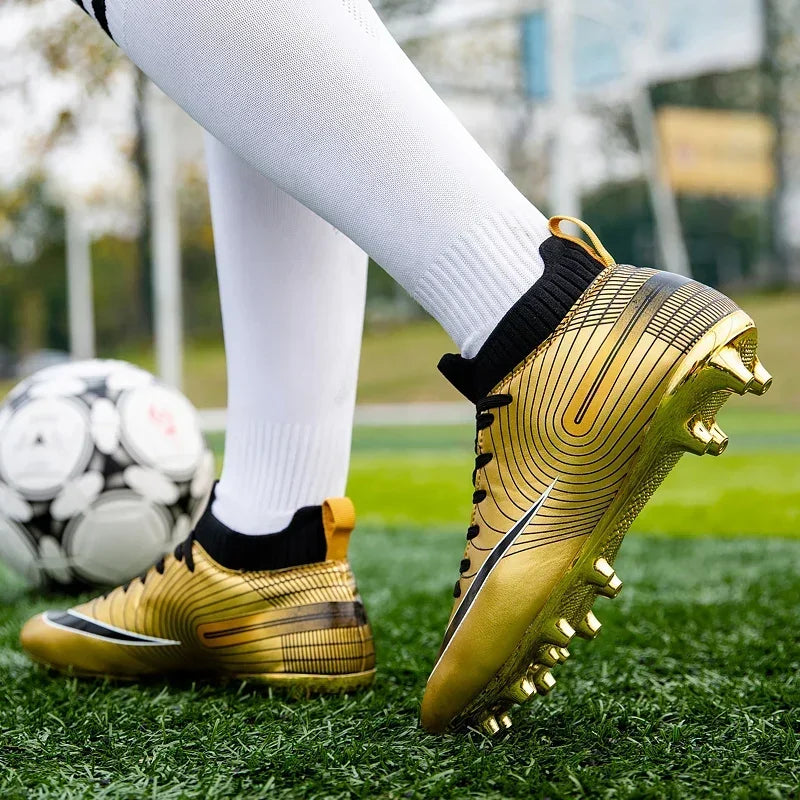 Men Soccer Shoes Ankle Outdoor Long Spikes Football Boots TF Professional Grass Cleats Unisex Football Shoes Chuteira Society