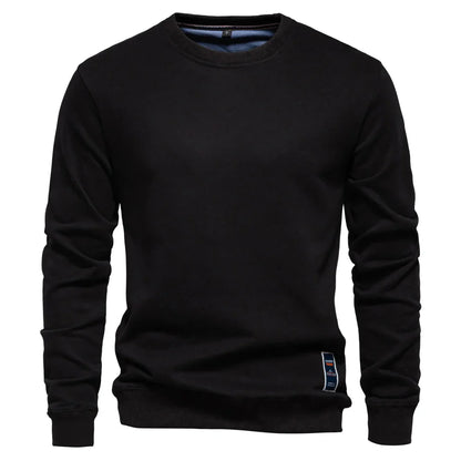 Cotton-blend Mens Crew Neck Solid Color Sweatshirts Pullover Casual Sport Sweatshirt for Men