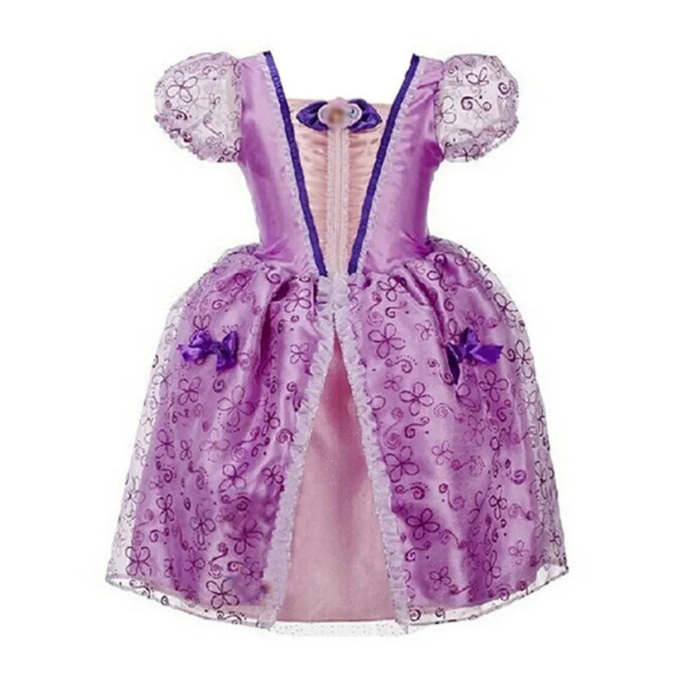 Children Princess Costume Party Fancy Flower Vestido New 2024 Christmas Birthday Carnival Dress Up Rapunzel Belle Disguise Frock