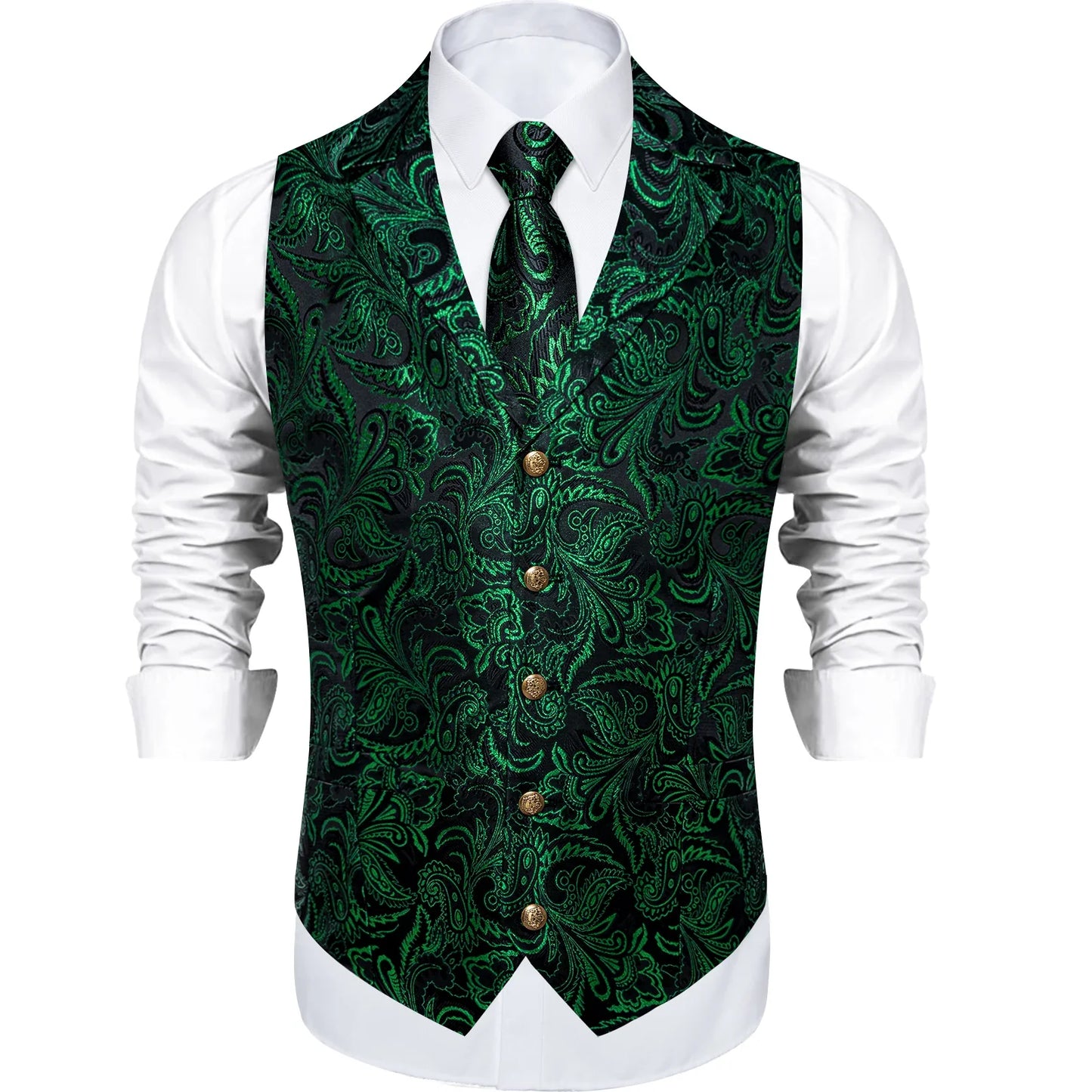 Victorian Vest Tie Set Green Plaid Gothic Waistcoat Sleeveless Jacket for Men Wedding Party Tuxedo Men's Soical Clothing