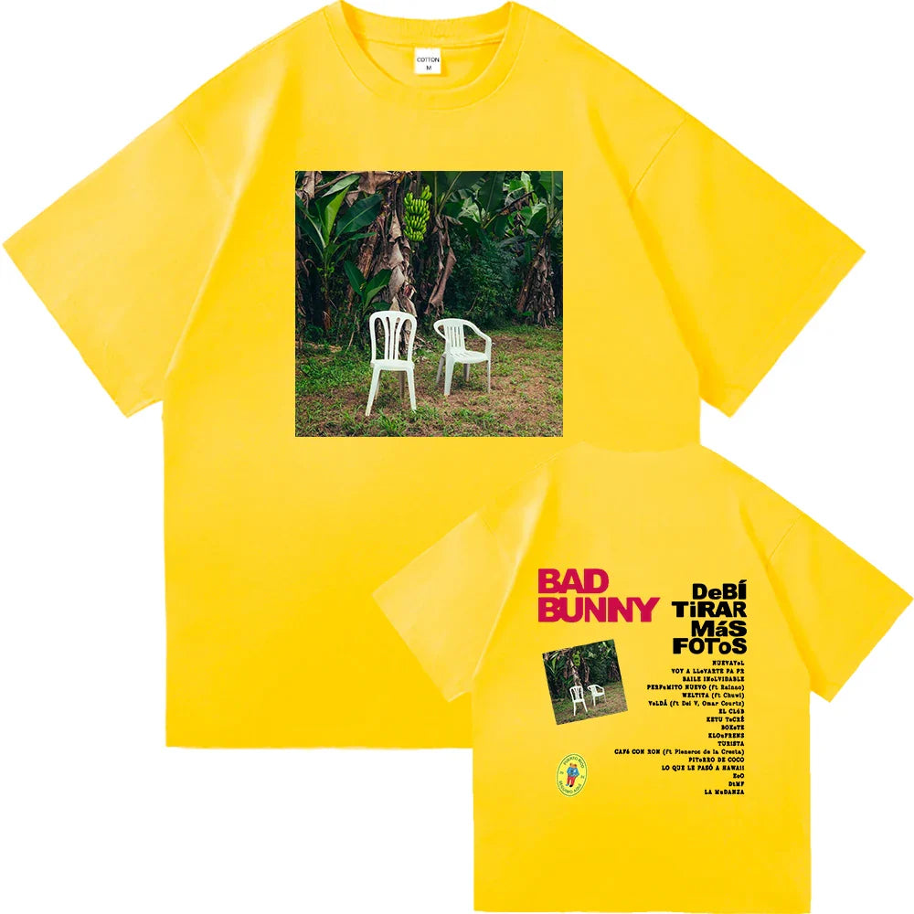 Bad Bunny DTMF World Tour 2025-2026 TShirt Men/women Clothing Vintage Harajuku High Quality Clothes Cotton TShirts for Fans Gift