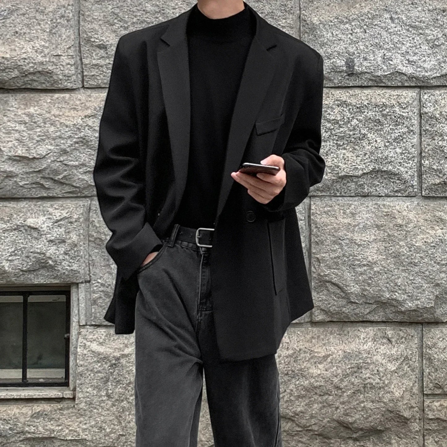 Spring Summer Men Formal Blazers Men Korean Fashion Loose Casual Dress Jacket Men Harajuku Social Suit Jacket Clothing