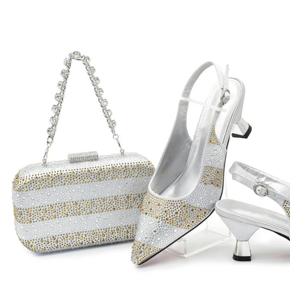 Designer Shoe and Bag Sets From Italy Original Italian Shoes and Bag Set for Women Wedding Shoes for Women Bride Party Pumps
