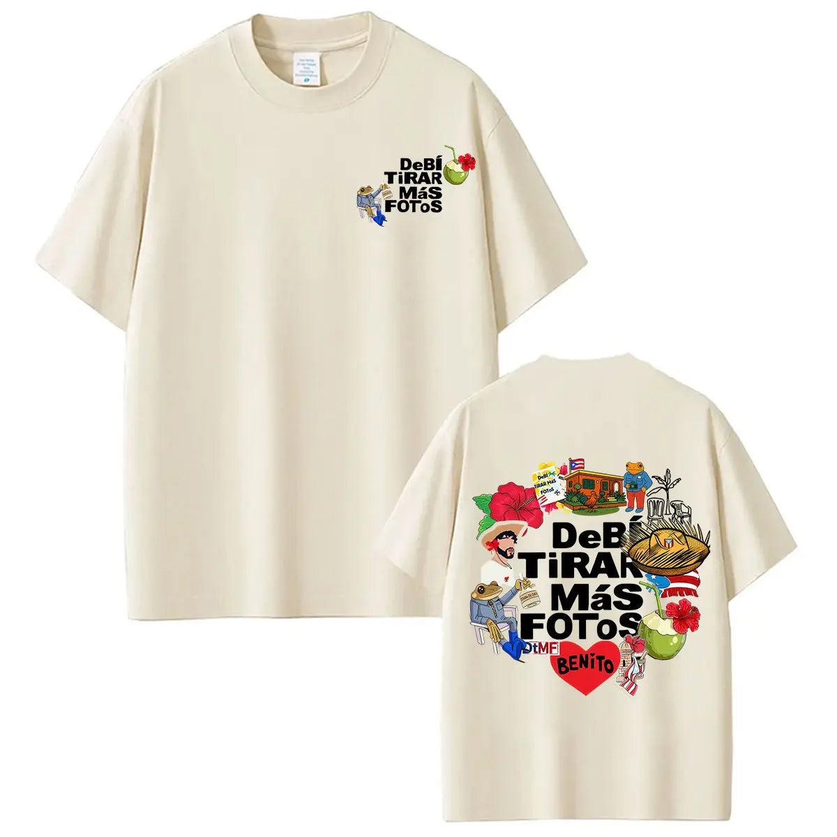 Rapper Bad Bunny Tour 2026 Graphics T-Shirt Men Women Vintage T Shirts Short-sleeved 100% Cotton Hip-hop Aesthetics T-shirts