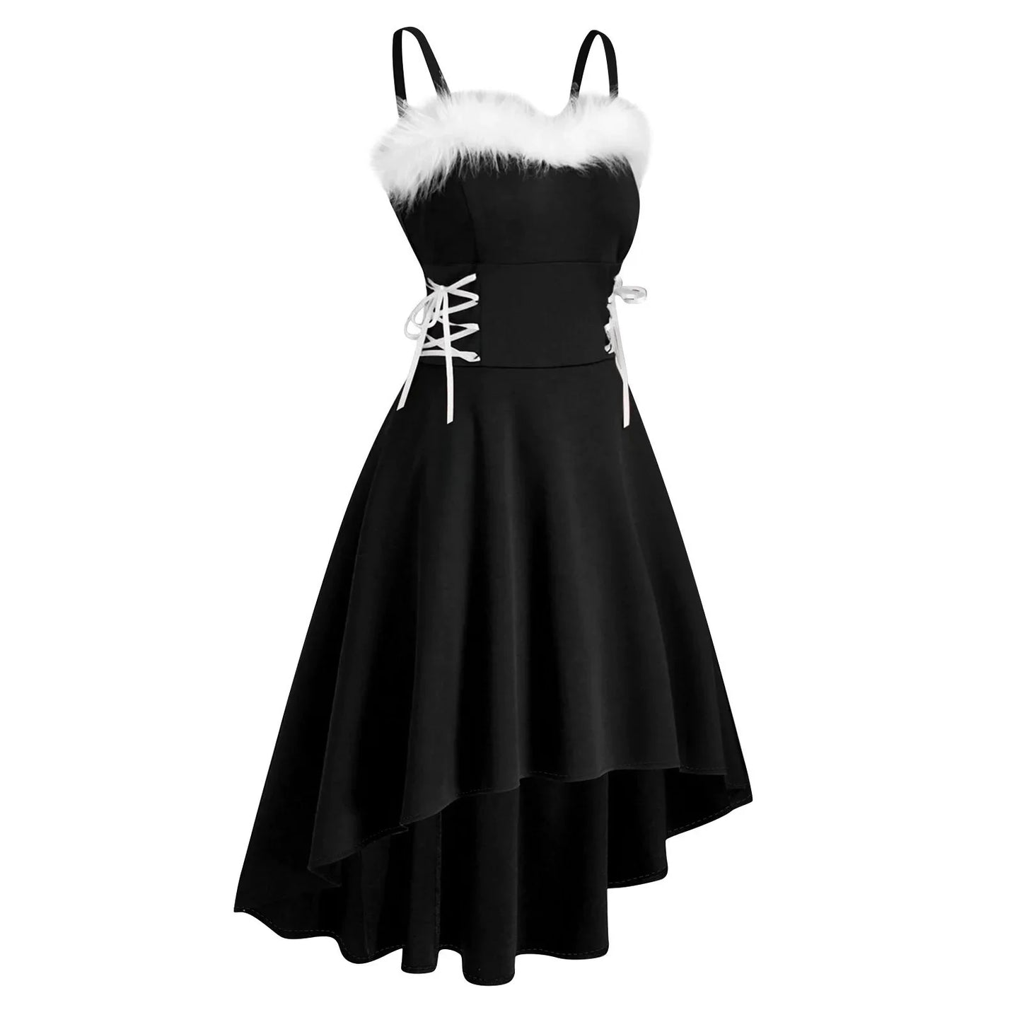 Women's Dress Christmas Floral Print Cold Shoulder Flounce Trim Elegant Dresses For New Year Sexy Merry Christmas Gift