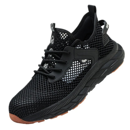 summer safety shoes men breathable mesh work shoes with a steel toe industrial anti-slip work shoes light sneakers women boots