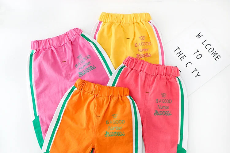 New Spring Autumn Baby Boy Girl Clothes Suit Children Casual Letter Jacket Pants 2Pcs/Set Toddler Cotton Costume Kids Tracksuits