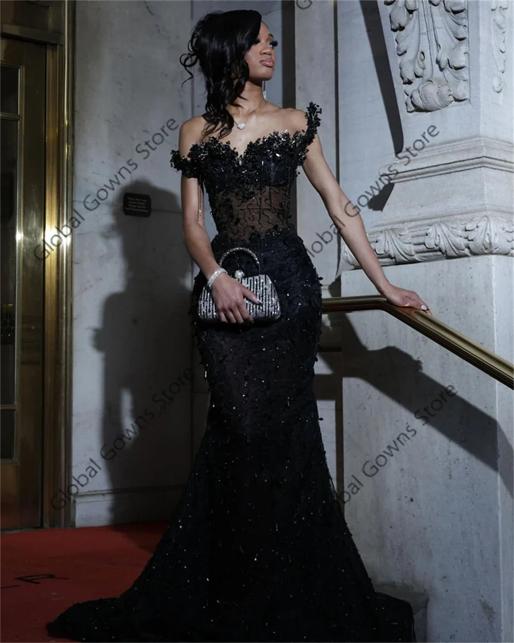 Black Prom Dresses 2025 Luxury South African Matric Dance Crystal Party Dress Long Mermaid Evening Gowns Customized