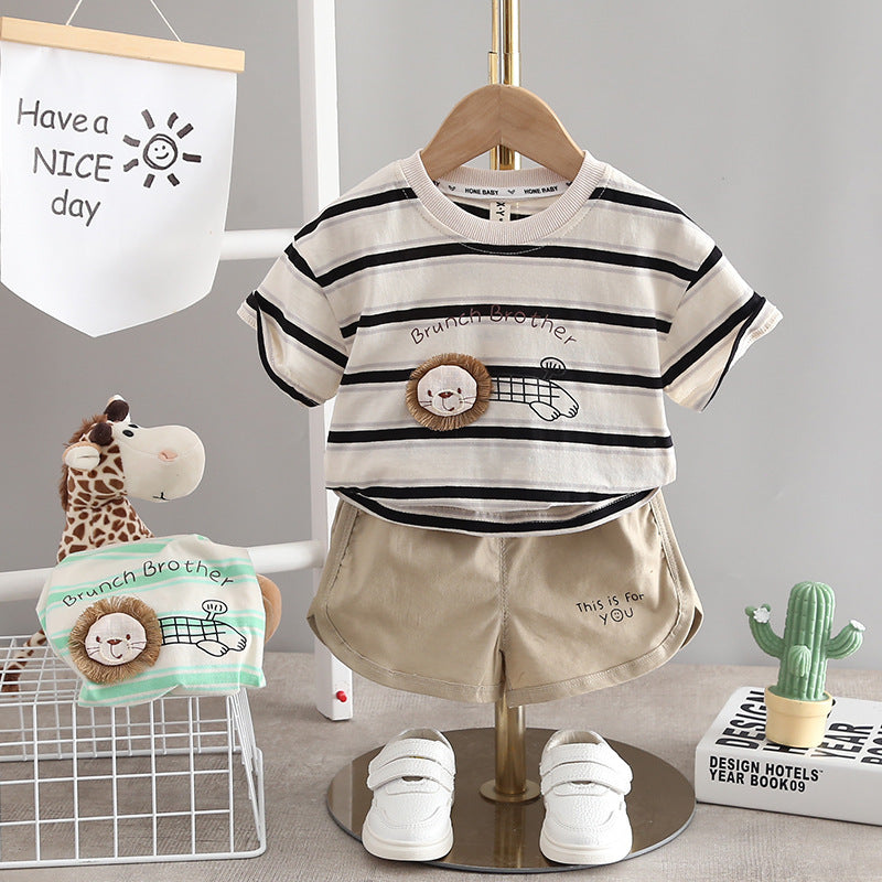 New Summer Baby Boys Clothes Suit Children T-Shirt Shorts 2Pcs/Sets Girls Clothing Infant Casual Costume Kids Tracksuits