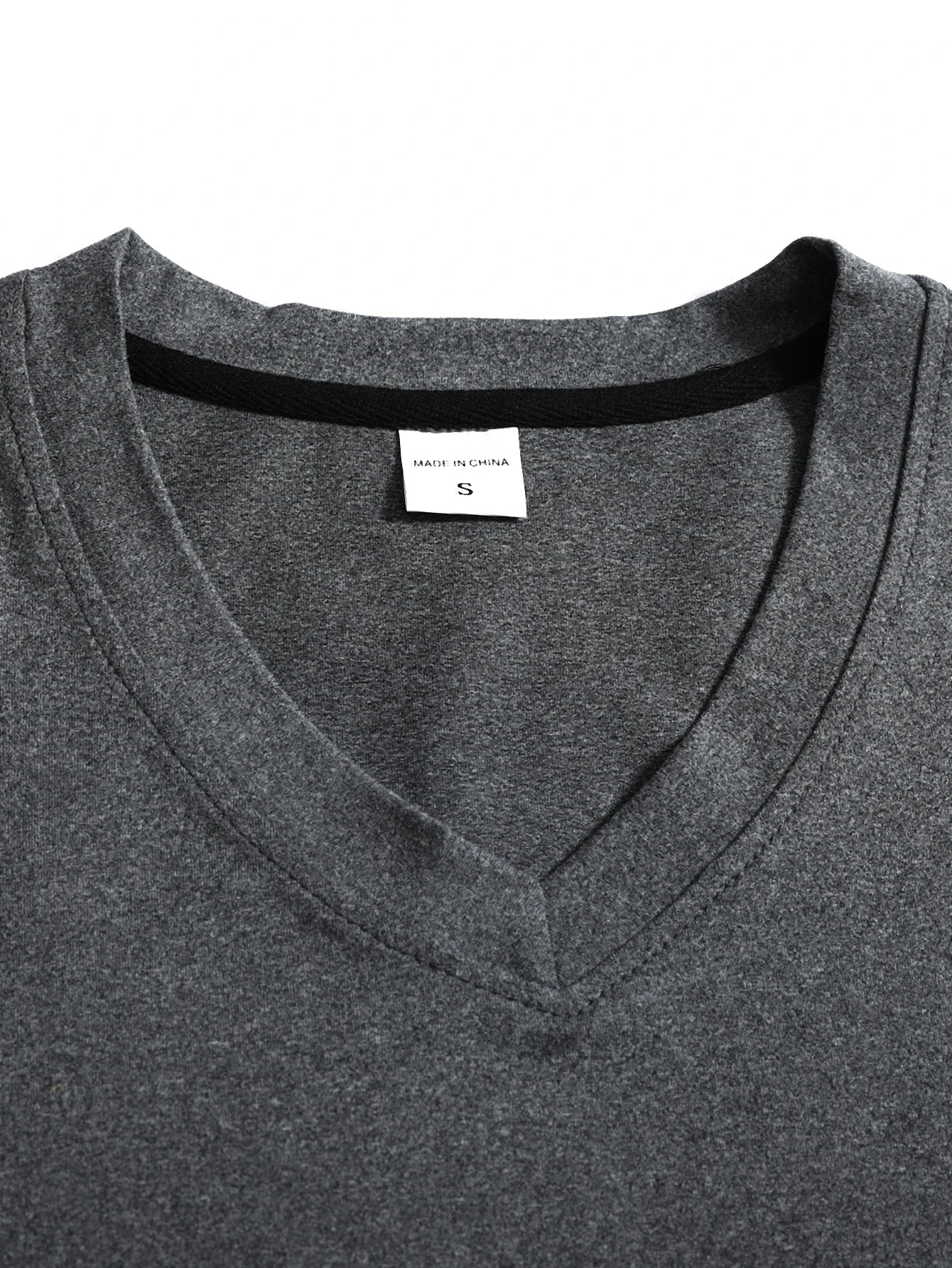 New Spring Autumn Style Everyday Wear Outdoor Sports Fashion Trendy Versatile Color Block V-neck Long Sleeve Men's Top