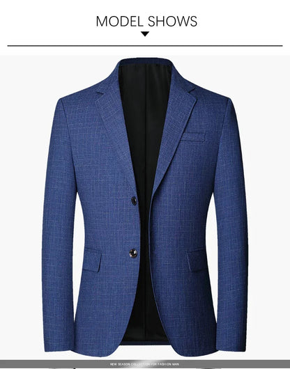Brand 2026 Spring Mens Wedding Suits Blazer Check Autumn Single Breasted Suits Blazers Men Fashion Blazer for Mens