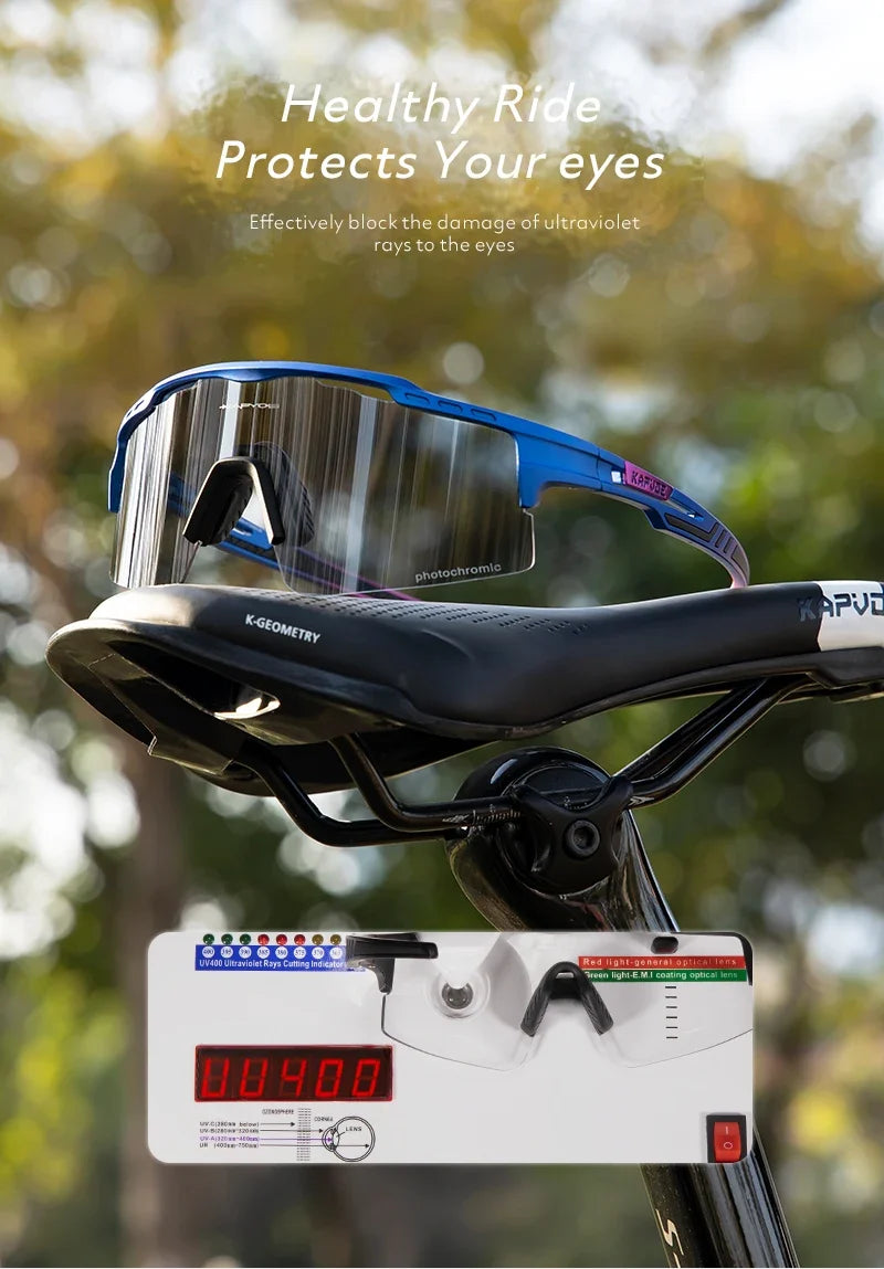 Photochromic Sunglasses UV400 Bike Bicycle Glasses Men's Blue Sports Woman Cycling Eyewear Outdoor MTB Glasses Bike Goggles