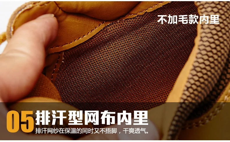 Natural Cow Leather Men’s Women Boots Handmade Retro Winter Autumn Shoes Ankle Snow Boots for Men Top Quality Shoes Dropshipping