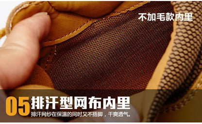 Natural Cow Leather Men’s Women Boots Handmade Retro Winter Autumn Shoes Ankle Snow Boots for Men Top Quality Shoes Dropshipping