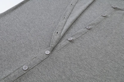 AS SS26 summer loose style button dress comfortable ribbing fabric dress o-neck lady clothes