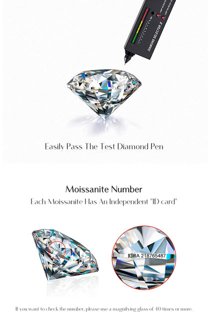 Moissanite Wedding Band 925 Sterling Silver Ring Platinum Plated Lab Diamond Stackable Crown Jewelry For Women Gifts