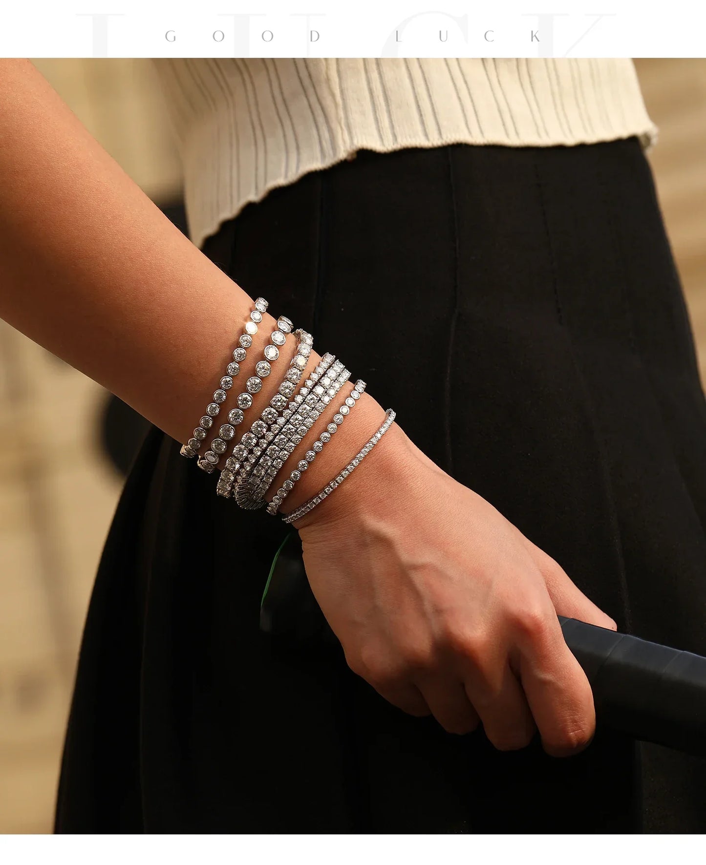 D Color VVS1 Moissanite Tennis Bracelet 925 Sterling Silver Single Classic Bracelets With Box for Women Man Fine Jewelry