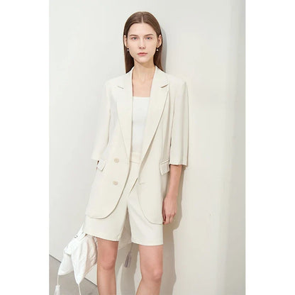 Minimalism 2024 Summer New Commuter Fashion Loose Blazer High Waist Casual Solid Pants Women's Clothes Separately 12442201