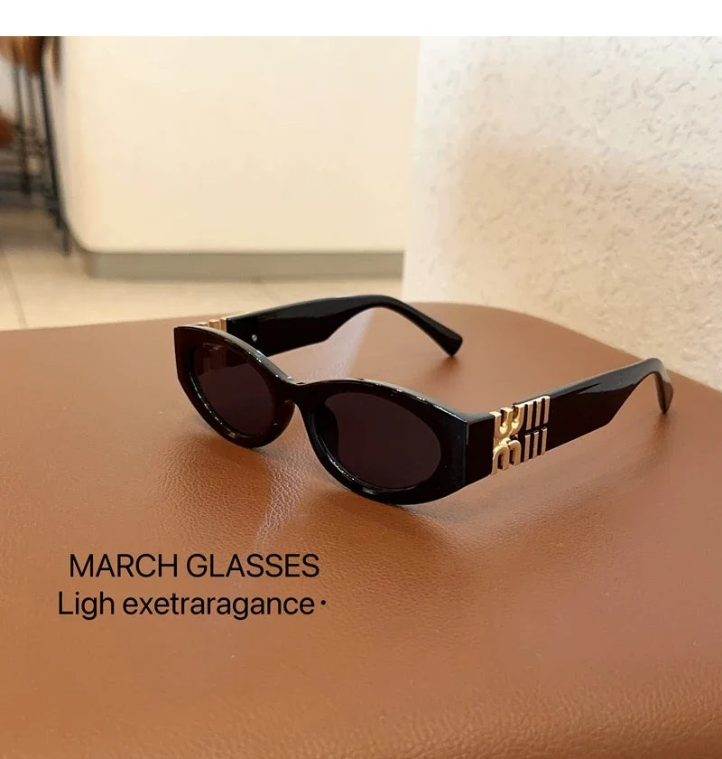 2024 New Fashion Oval Sunglasses Women Men Trendy Cool Sun Glasses Ladies Street Shot Retro Premium Eyewears Gafas De Sol UV400