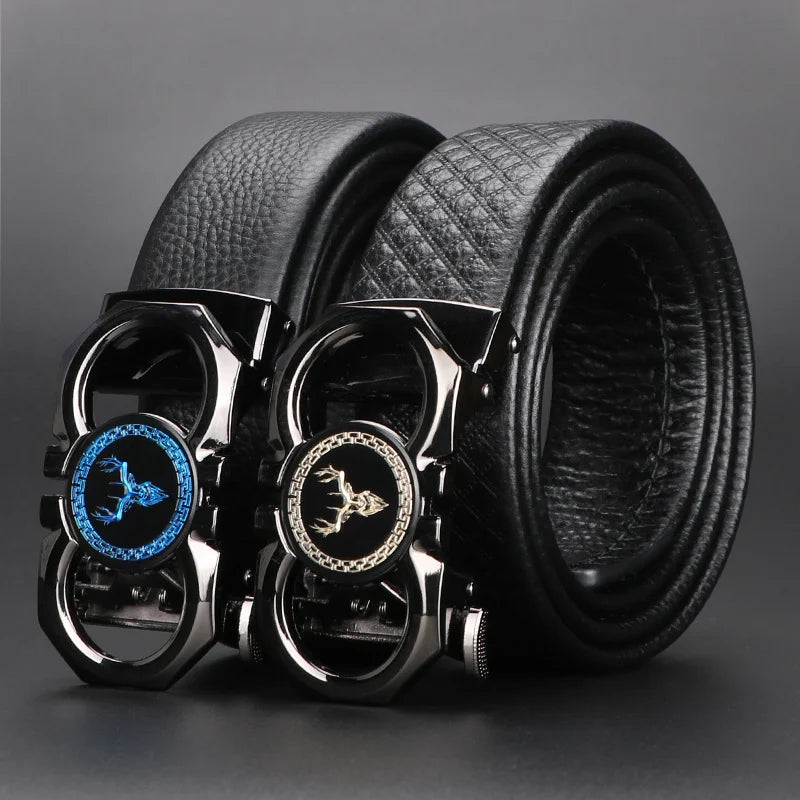 Ratchet Belt For Men - Top Grain Leather Cowhide Men's Belt 1 3/ 8" For Dress Pants - Adjustable Belt, Father's Day Gift