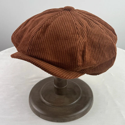 Retro Winter Caps For Men Corduroy Newsboy Hat Woman Flat Cap Male Warm Cap Dad Outdoors Casual Octagonal Cap Gatsby Hat BJM34