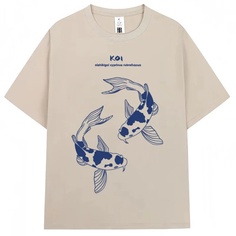 Japanese Style Hokkaido Wave Vintage T-shirt Men Women Harajuku Fashion High Quality T Shirts Oversized Cotton Summer Tee Shirt