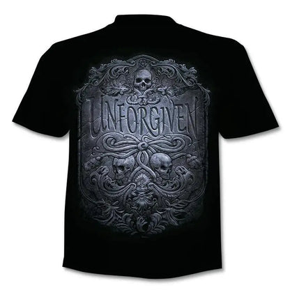 New retro street punk motorcycle men's T-shirt 3D shirt casual fashion hip-hop horror short sleeved round neck men's clothing