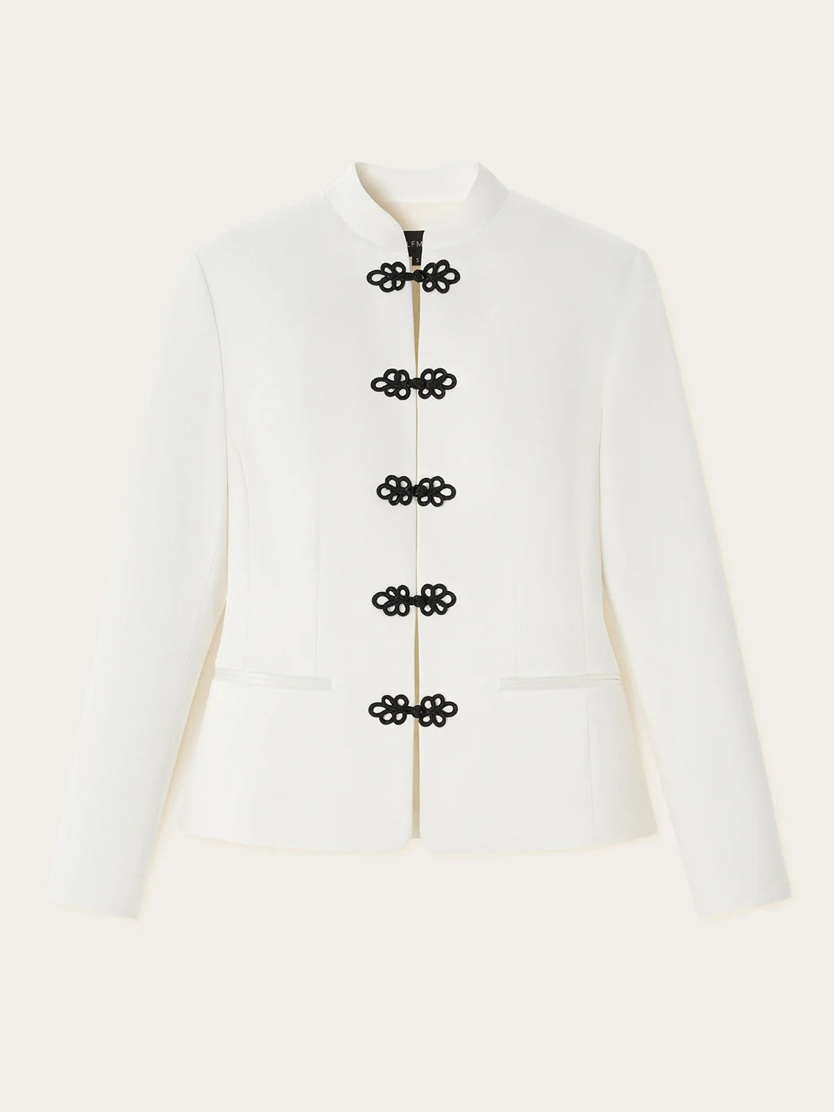 Women's Spring Summer Satin Mandarin Collar Knot Button Blazer Chic Formal Casual Wear 2026 Trendy Feminine Fashion Coat