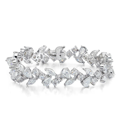 Marquise/Pear/Round Cut Full Moissanite Diamond Bracelets for Women 925 Silver Luxury Bridal Wedding Bracelet With Certificate
