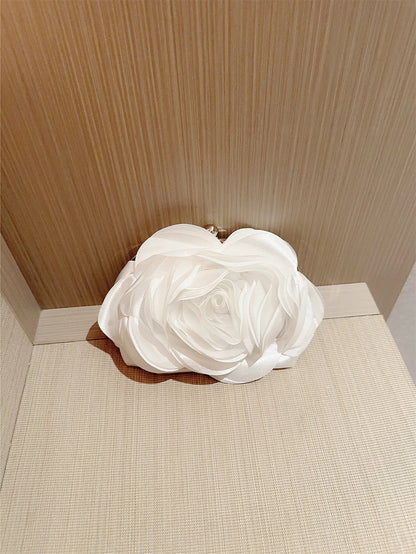 New Dinner Bag Flower Clutch Bag White Romantic Wedding Bridesmaid Bag Dress Prom Bag Party Bag
