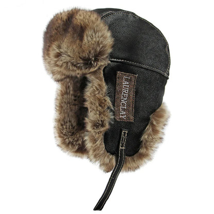 Bomber Hat New Thick Warm Men Women Russian Fur Hat Male Windproof PU Leather Ski Trapper Earflap Cap Winter Hat Ushanka