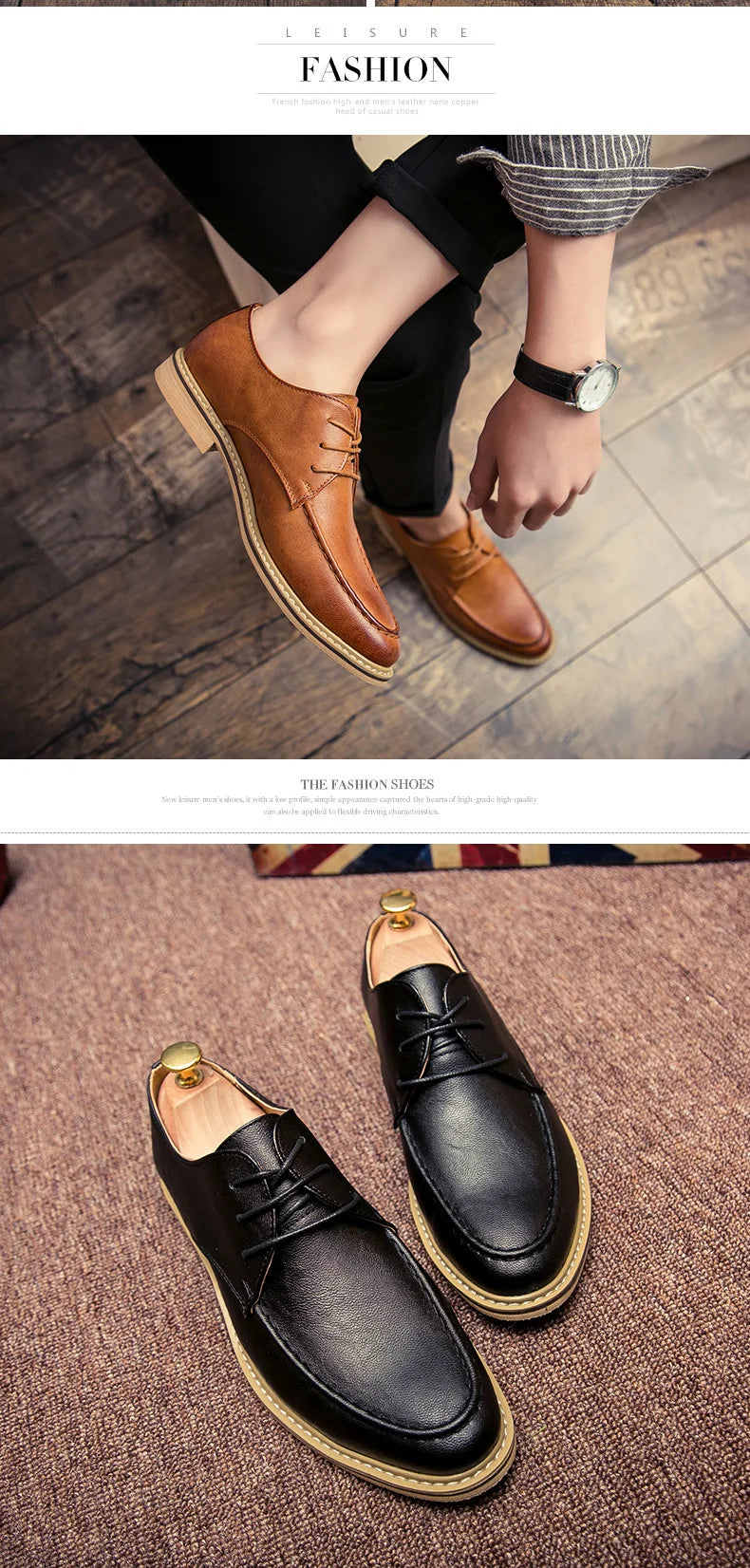 Autumn business casual leather Derby shoes soft soled British formal dress pointed wedding groom leather shoes man
