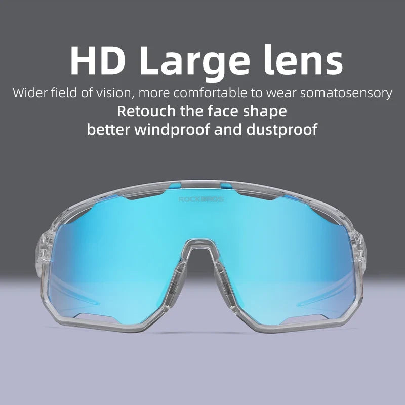 Cycling Glasses Goggles Polarized/Photochromic Sunglasses Sport Big frame Eyewear UV400 Sun Protection with 2 Lens