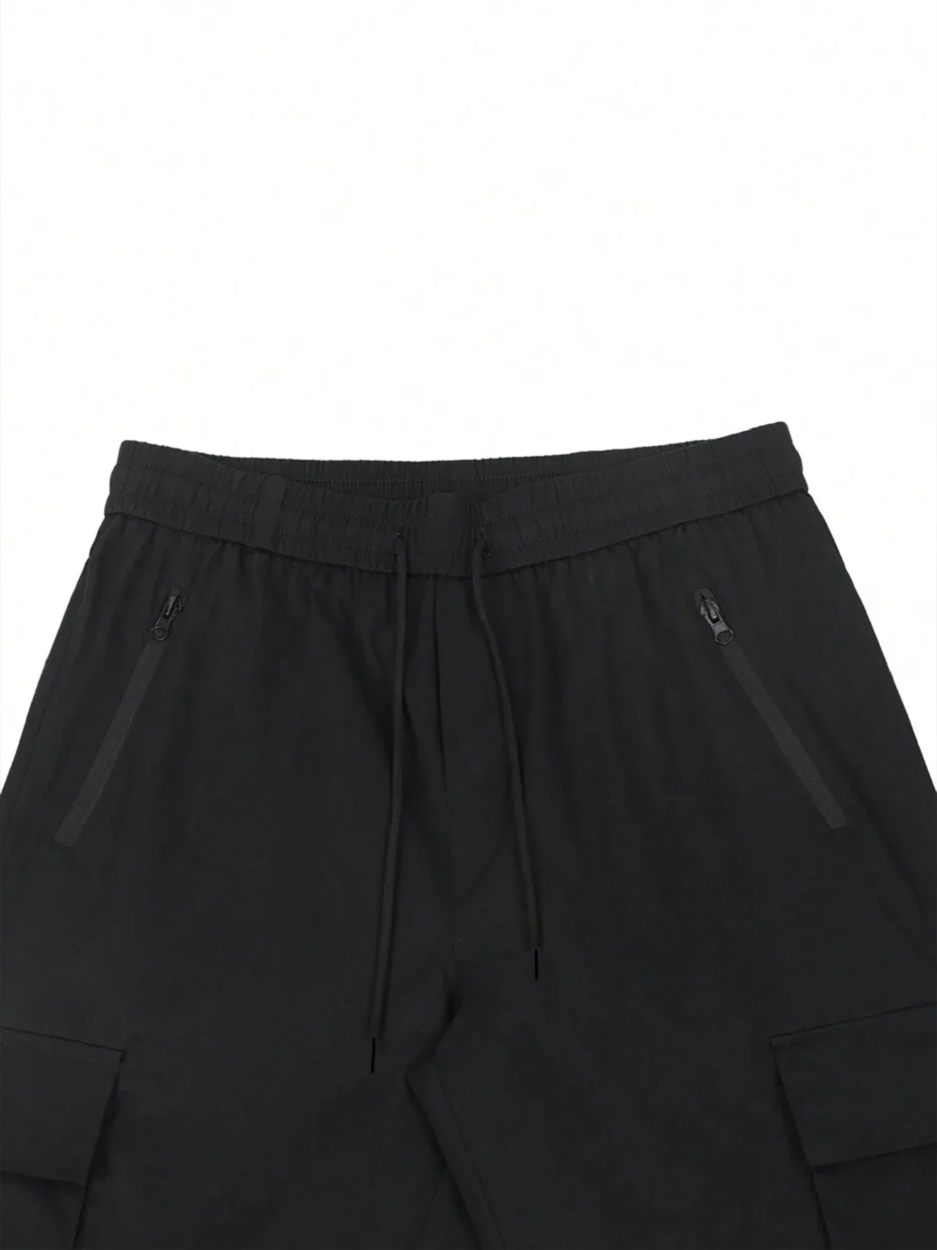 Men's 3/4-Length Cargo Shorts — Woven Twill Fabric, Multi-Pocket Casual Trousers. Non-Stretch Adult Apparel for Summer