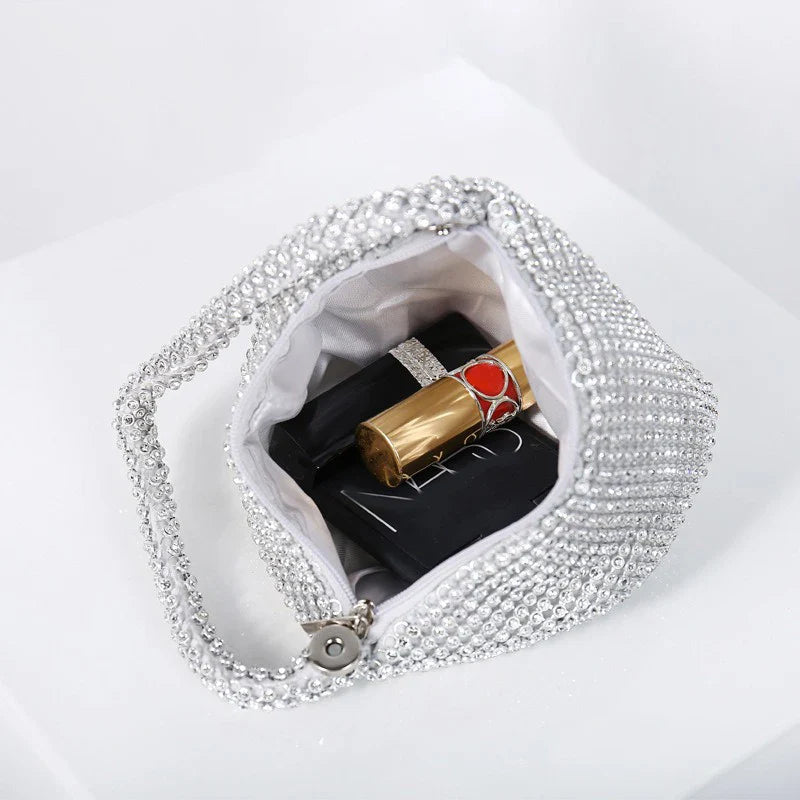 Fashion Designer Evening Bag Ladies Rhinestone Clutch Soft Purse Handbag for Women Party Gift Wedding Accessories Daily Use