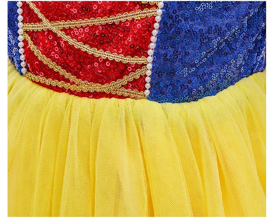 Girl Snow White Fancy Dress Kids Carnival Christmas Party Princess Costume Children Birthday Performance Clothes