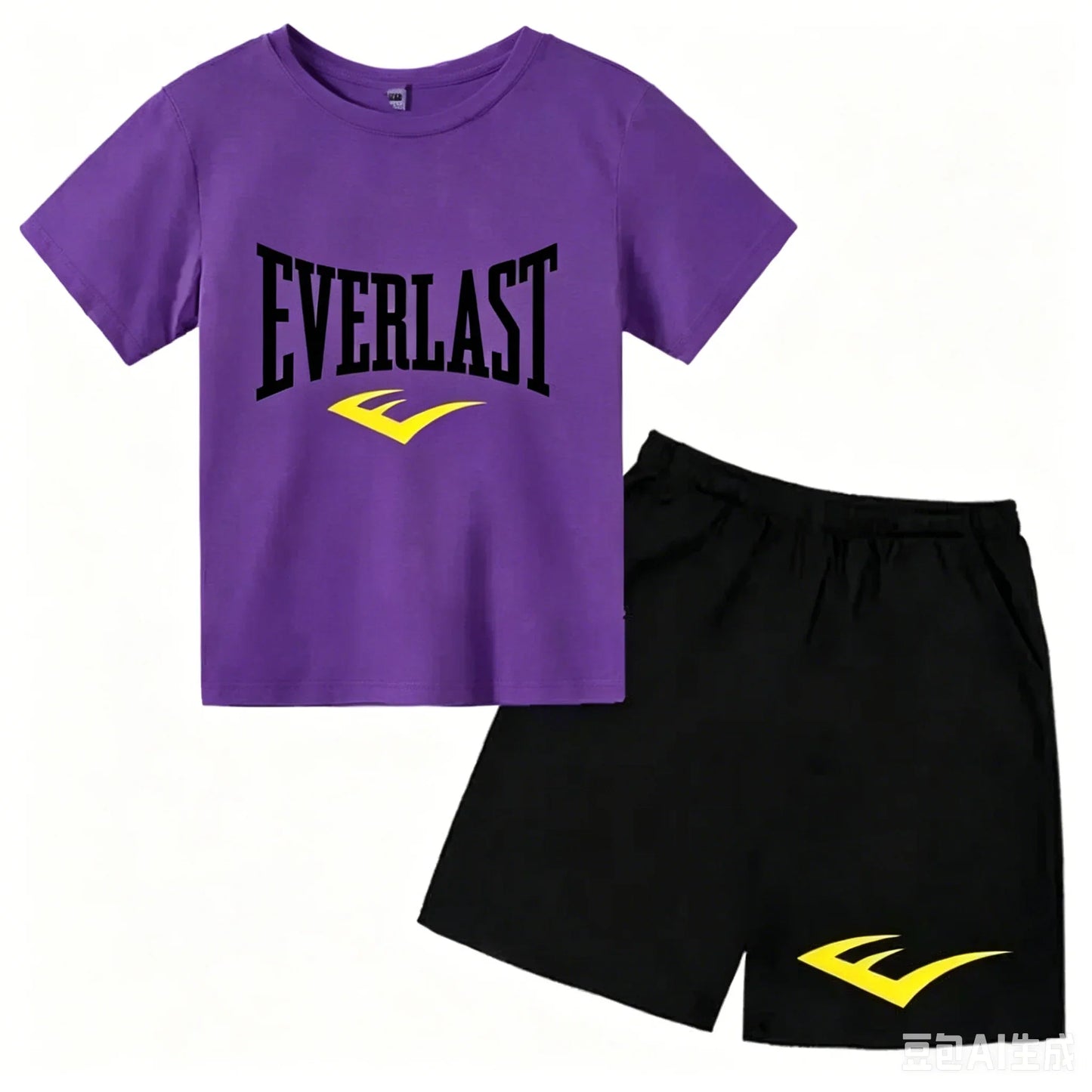 Kids Summer Leisure Simple Letter Print 2pcs O-neck Tees+Shorts Pants Sportsuits 2-13 Years Boys Girls Streetwear Children Sets