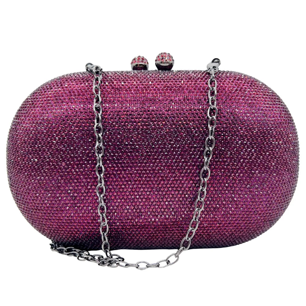 Middle East Diamond Embellished Evening Bag Pure Color Rhinestone Women's Clutch Handbag Polyester Daily Match Magnetic Buckle