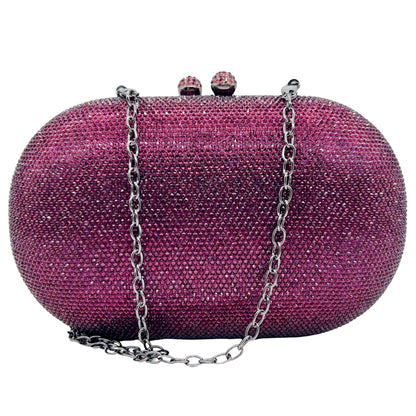 Middle East Diamond Embellished Evening Bag Pure Color Rhinestone Women's Clutch Handbag Polyester Daily Match Magnetic Buckle