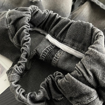 0-5Years New Baby Boy Fashion Cool Summer Clothes Suits Toddler Wings Printed T-shirt+Ripped Jeans 2pcs/sets Children Tracksuits