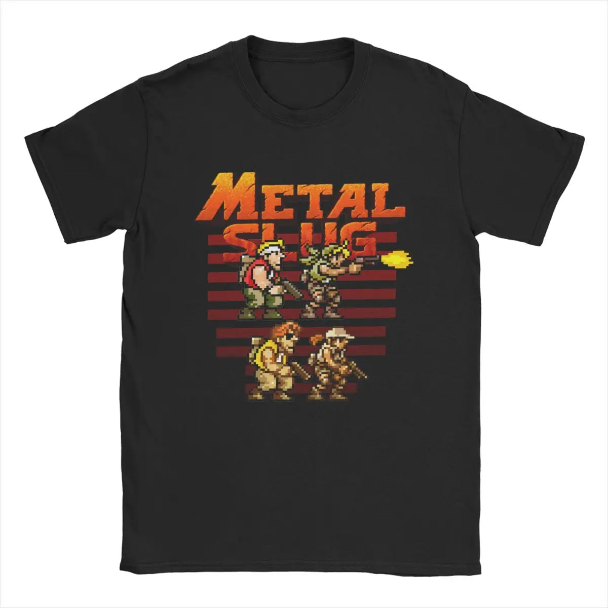 Metal Slug Pixel Fan pixel art arcade game retro gamer video games Men's shirt Cotton Tees Short Sleeve T Shirt Printed Clothing