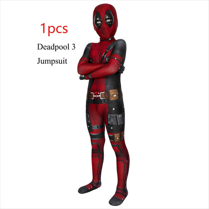 Cosplay Deadpool Costume Kids High Quality Spider-Man Child Halloween Cosplay Costume Deadpool Sword Set Adult Bodysuit Costume