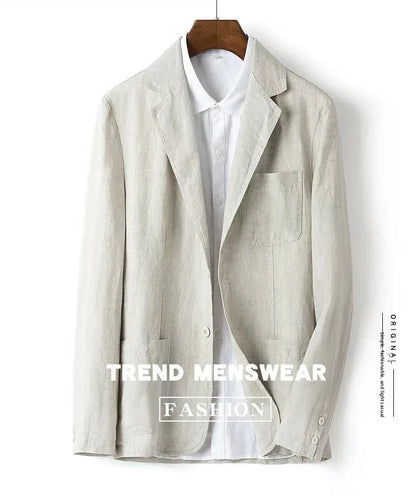 Linen Sun Protection Jacket Blazer - Men's Fashionable Business Casual Versatile and Comfortable Ice Sensation Breathable Blazer