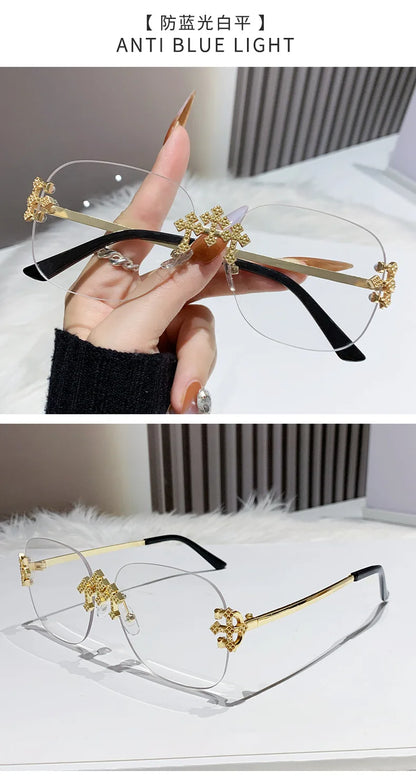2025 New Frameless Sunglasses Women Men High-end Fashion Sunscreen Ladies Square Sun Glasses Alloy Legs Gafas De Sol UV400