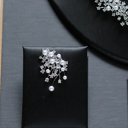 Fashion Pearl Necklace Sets High Quality 3A Cubic Zirconia Jewelry Set Dubai Dinner Party Accessories Engagement Gift