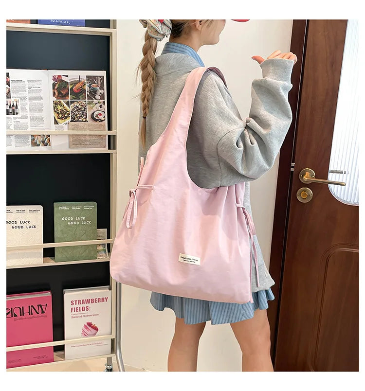 New Fashion Simple Shoulder Bag Women Large Capacity Comfortable Versatile Texture Tote Bag Simple Casual Storage Handbag