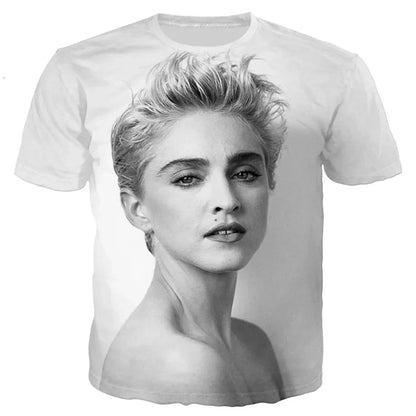 Y2K Singer Madonna Graphic T Shirts Summer Women Men Clothing Fashion Casual Tops Tees Harajuku Streetwear Oversized T-shirt