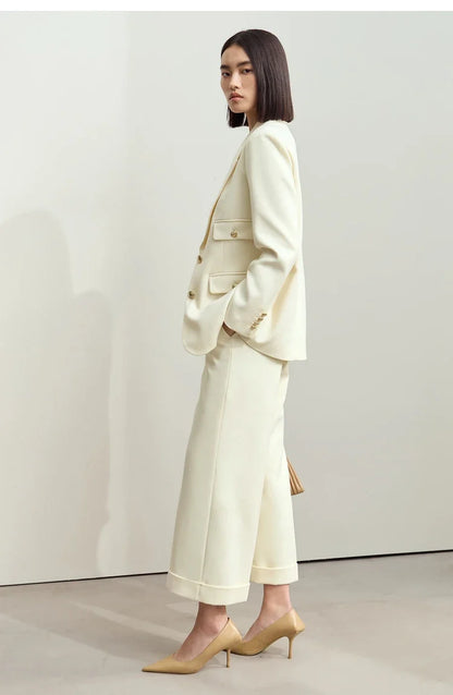 Minimalist Blazers Women Autumn 2024 Clothing Vintage Buttons Up Coat Basics Long Sleeve Jacket Office Lady Blazer 12453051