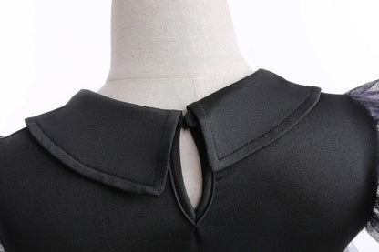 Wednesday Cosplay For Girls Costume Movie Addams Dresses for Girl Kids Mesh Party Dresses Halloween Carnival Costumes 4-12Yrs
