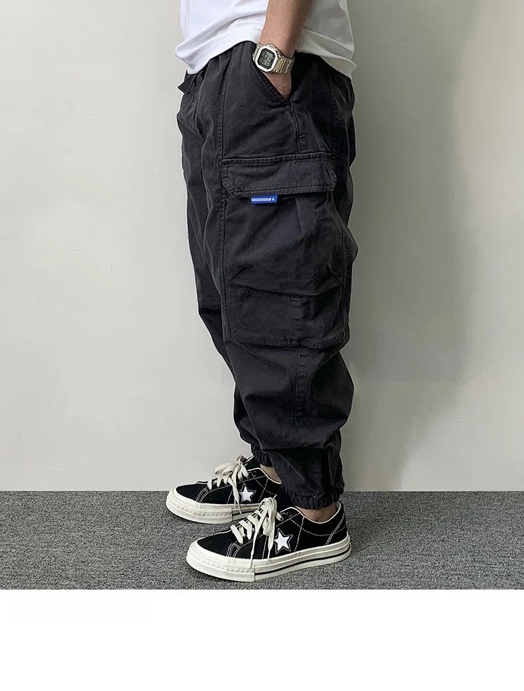 High Quality Cotton Cargo Pants For Men Japanese Streetwear Plus Size Tactical Pants Harajuku Casual Joggers Fashion Trousers